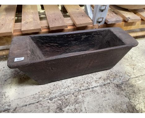 A VINTAGE INDIAN HARDWOOD TROUGH PLANTER 