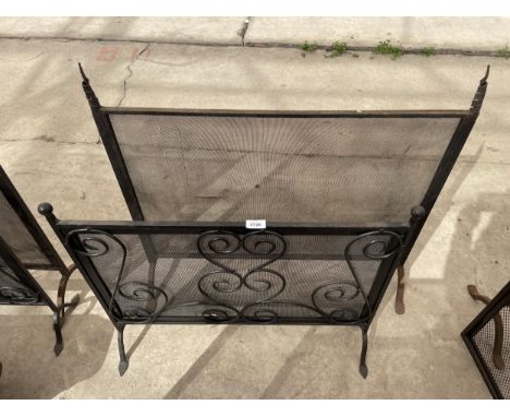 TWO VINTAGE METAL FIRESCREENS 