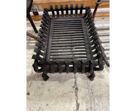 A VINTAGE WROUGHT IRON LOG BASKET 