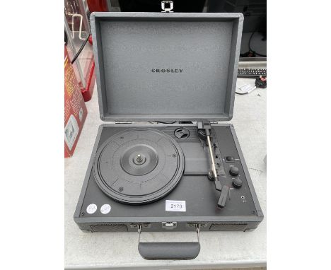 A CROSLEY PORTABLE RECORD PLAYER 