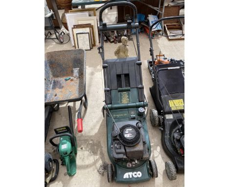 AN ATCO ADMIRAL 16S LAWN MOWER WITH BRIGGS AND STRATTON ENGINE AND GRASS BOX 
