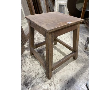 A VINTAGE PINE STOOL 