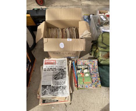 A LARGE ASSORTMENT OF VINTAGE SPORTS MAGAZINES ETC 