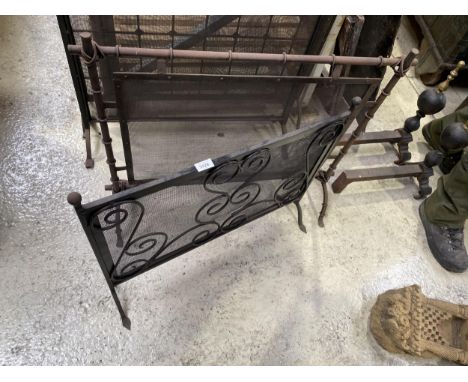 TWO VINTAGE METAL FIRESCREENS 