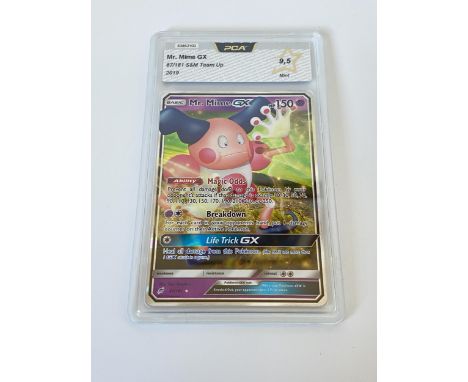 A GRADED POKEMON CARD - MR. MIME GX 67/181 S&amp;M TEAM UP - PCA GRADE - 9.5 