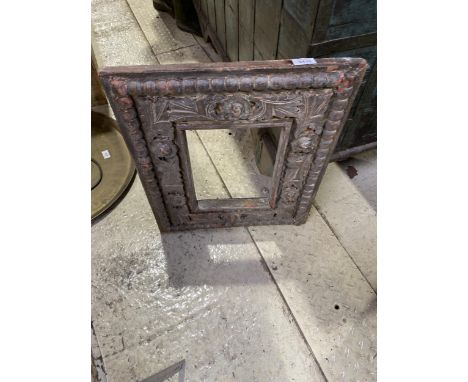A VINTAGE PAINTED INDIAN HARDWOOD FRAME, 22" HIGH 