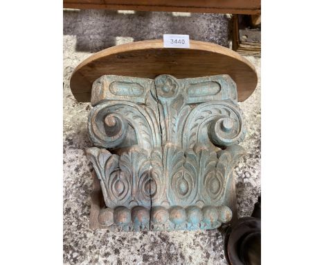 A VINTAGE INDIAN HARDWOOD SHELF 