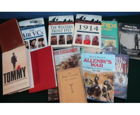 Selection of hardback military related books, various subjects including the Air VC's, the Western Front 1915, Tommy, Royal A