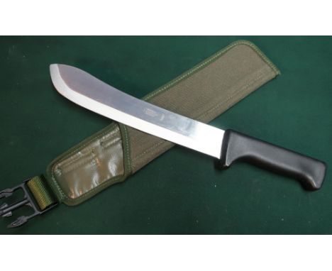 J Adams Ltd of Sheffield machete/butchers type knife with 10 inch blade and sheath 