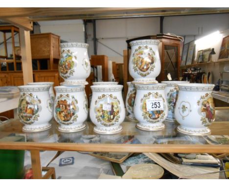 12 vintage vases by Rupert Schneider from January through to December (months on base in German)