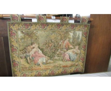 A classical design tapestry on a wooden pole. ****Condition report**** In good condition,Size 91cm x 66cm not including loops