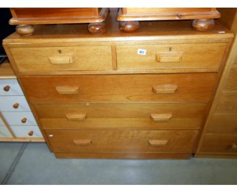 A 1950's light oak chest of drawers 48cm x 106cm x height 95cm