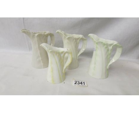 4 Royal Worcester leaf jugs, 1924, 1938, 1954 and 1960.