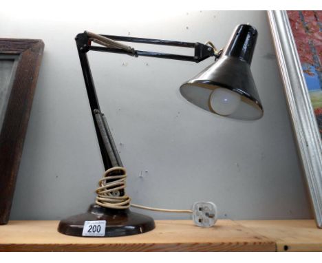 A  heavy vintage angle poise lamp, not visibly marked but possibly Herbert Terry ****Condition report****  Not sure if it has
