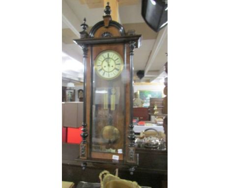 A Victorian mahogany double weight Vienna wall clock.