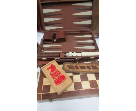 A mixed lot of board games etc., including Chess and Backgammon.