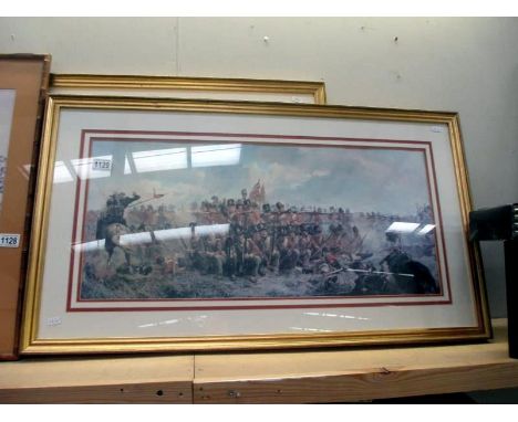 2 framed and glazed quality prints The Battle of Waterloo and The Charge of the Light Brigade