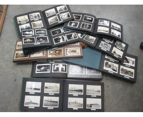 8 albums of vintage photographs including Ships, Trains, topographic, Yorkshire etc. nearly 1,000 photographs