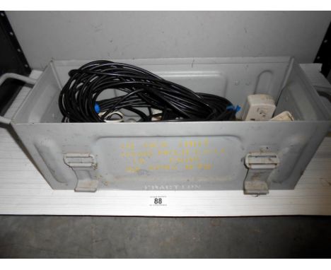 A vintage military M104 Mk1 explosives box