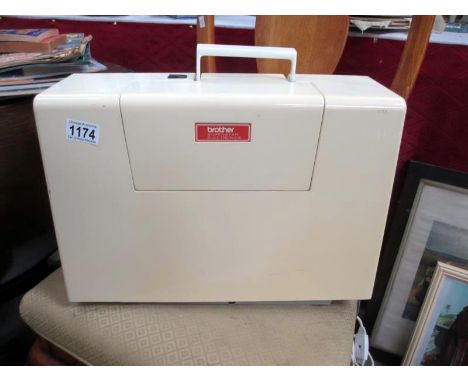 A cased Brother sewing machines ****Condition report**** No manual, no accessories, needle is free, no foot pedals, untested.