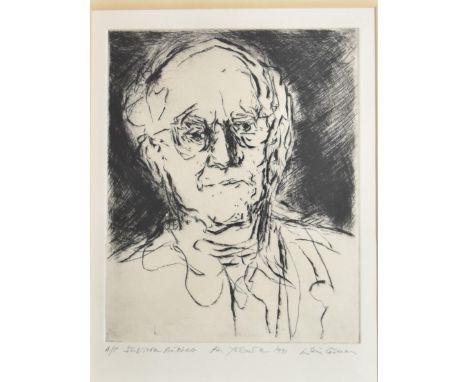 A framed and glazed artist's proof etching indistinctly inscribed and signed. 41x51cm