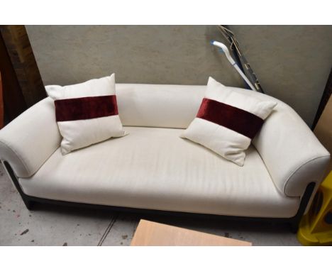 A contemporary calico upholstered sofa. W.205cm