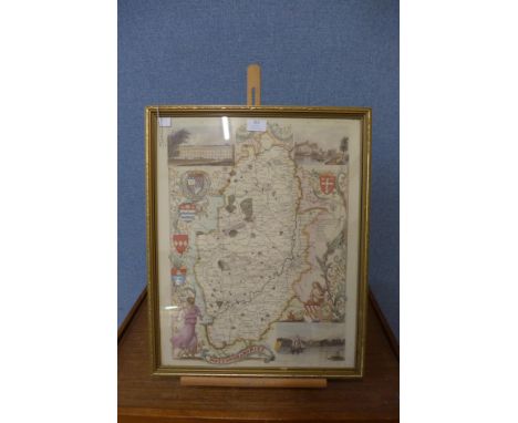 A map of Nottinghamshire and a small artist's easel 