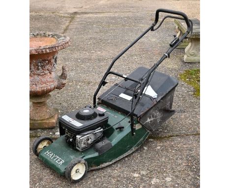 A Hayter Harrier Ltd Briggs &amp; Stratton 4 litre petrol lawn mower to/w manual