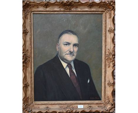 Ellis Berg - Portrait of a gentleman, oil on board, signed lower right, 62 x 49 cm
