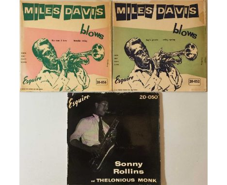 MILES DAVIS/ SONNY ROLLINS/ MONK - 10" ESQUIRE RARITIES. A superb pack of 3 jazz 10" rarities. Artists/ titles include Miles 