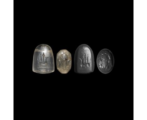 7th-5th century BC. A rock crystal conoid stamp seal pierced for suspension, accompanied by a museum-quality impression and a