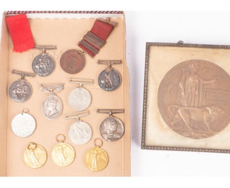 A Death penny, Sydney Richard Gilbey and various other First and Second World War medals   CONDITION REPORT:  Victory Medals 