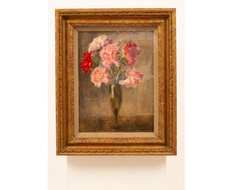 Norman R Hepple (1908-1994)/Vase of Roses/signed/oil on canvas, 41cm x 31cm CONDITION REPORT: Condition information is not us