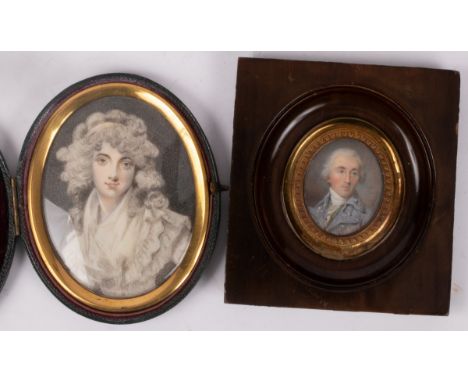 Attributed to Louis Ami Arlaud-Jurine (1751-1829)/Portrait Miniature of a Gentleman/wearing a wig and pale blue coat/bears si