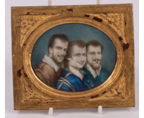 Italian School, 18th Century/Portrait Miniature of the Carracci Brothers/watercolour on ivory, 7cm x 8.5cm/Ivory registration