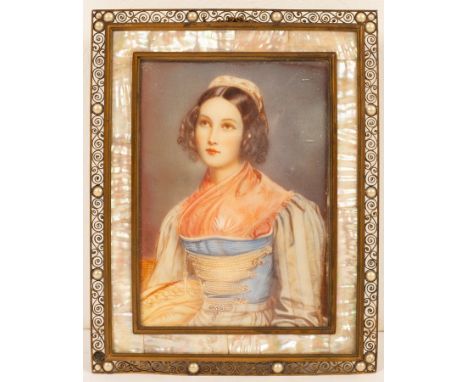 After Josef Karl Stieler (1781-1858)/Portrait Miniature of Helene Sedlmayr/half-length/bears signature lower left/watercolour