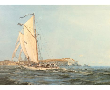 Gordon Frickers (born 1949)/Vagrant off the Needles/signed and titled in pencil, also signed by Peter de Savary/numbered 248/