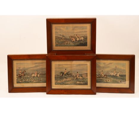 C Benlley after Henry Thomas Alken (1785-1851)/four coloured hunting engravings/36cm x 56cm in mahogany frames with knulled b