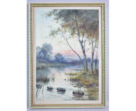 An Easel Back Framed Watercolour, River Scene, 22x33cms