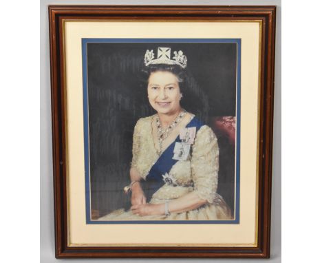 A Framed Photograph Print, Queen Elizabeth II, Subject 32x40cm