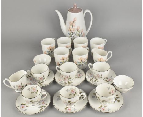 A Royal Adderley Ophelia Coffee Set for Six to Comprise Coffee Pot, Coffee Cans, Milk Jug and Sugar Bowl together with a furt