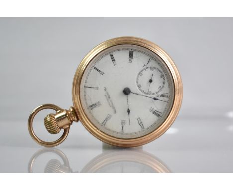 A Early 20th Century Pocket Watch by The Waltham Watch Company, Roman and Arabic Numerals on the White Enamel Face (With Dama