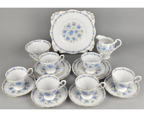 A Tuscan Love in the Mist Tea Set to Comprise Six Cups, Saucers, Two Side Plates, Cake Plate, Milk Jug and Sugar Bowl