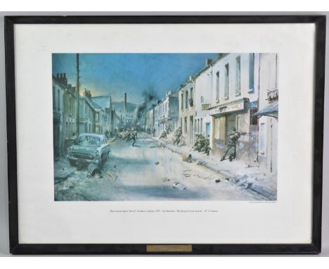 A Framed Military Terence Cuneo Print, "The Leeson Street Patrol", 44x29cm