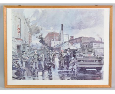 A Framed Kev Howard Print, "Northern Ireland '87", Subject 50x38cm