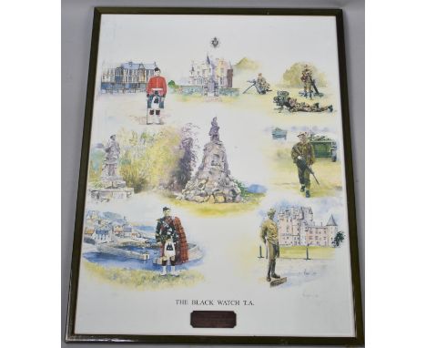 A Framed Roger Lee Military Print, "The Black Watch T.A." 45x60cm