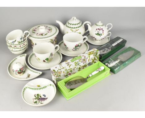 A Collection of Portmeirion to Comprise Large Cups and Saucers, Tureen, Teapot, Cake Slices etc