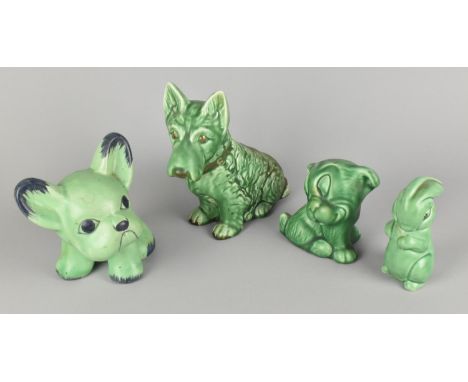 A Sylvac Dog, No. 1207, a Wade Heath Bonzo 329, a Rabbit and Dog (AF)