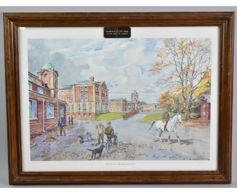 A Framed Military John Wanklyn Print, "New College - November Afternoon, Subject 43x29cm
