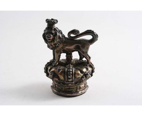A WILLIAM IV CAST HERALDIC FINIAL (from a vegetable or entree dish cover), by Paul Storr, London c.1835 (maker's mark, duty m